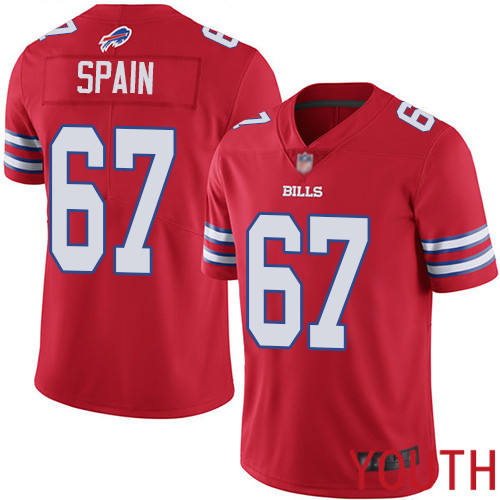 Youth Buffalo Bills #67 Quinton Spain Limited Red Rush Vapor Untouchable NFL Jersey->youth nfl jersey->Youth Jersey
